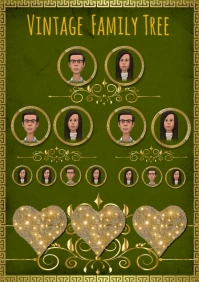 Vintage Family Tree Poster, family tree photo frame, vintage photo frame, family tree, rustic photos A2 template