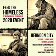 Vintage Feed the Homeless Charity Ad Instagram Post template