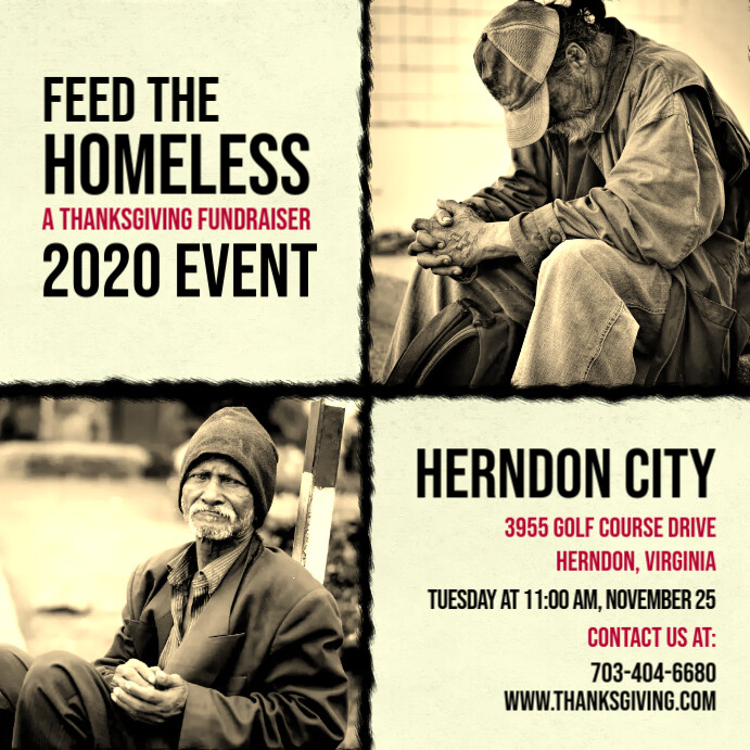 Homelessness Help Program Advertisement Vintage Feed the Homeless Charity Ad Template | PosterMyWall