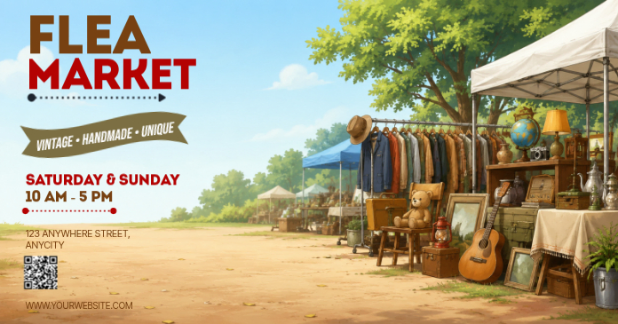 Flea Market Event Facebook Post Template | PosterMyWall