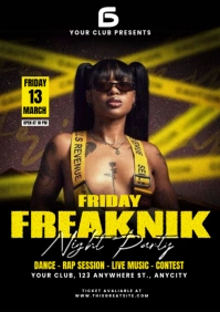 Vintage Friday Freaknik Party A4 template