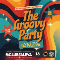 Vintage Groovy Party Instagram Post Video template