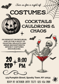 Vintage Halloween Party Invitation Template A6