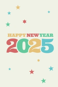 Vintage Happy New Year 2025 banner template