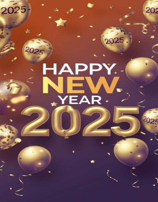 Vintage Happy New Year 2025 Wishes Greetings Card Poster/wallboard