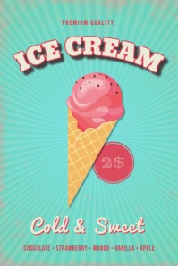 Vintage Ice cream Stand Poster Template