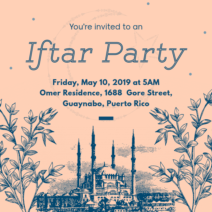 Vintage Iftar Party Invitation Design Instagram-Beitrag template