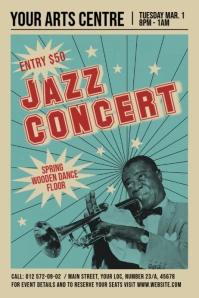 Vintage Jazz Concert Poster template
