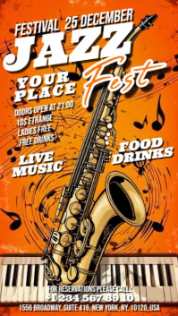 Vintage Jazz Festival Digital Display (9:16) template