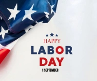 Vintage Labor Day Poster  Medium Rectangle template