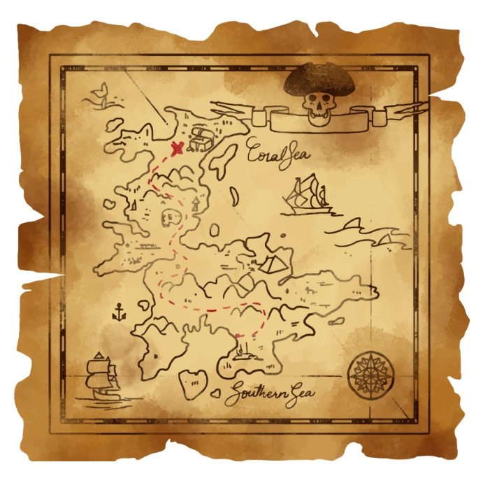 Treasure Map Designs Vintage map with pirate treasure Template | PosterMyWall