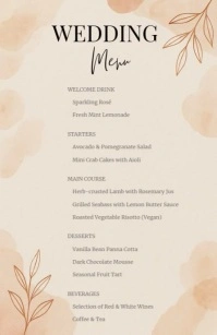 Vintage Modern Rustic Wedding Menu Tabloid Tabloïd template