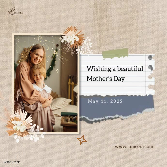 Vintage Mother' Day Greeting Template Kwadrat (1:1)