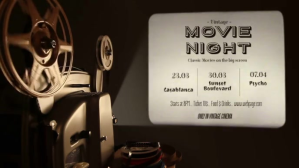 Schwarz Vintage Movie Night Facebook-covervideo Template