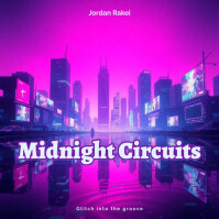 Vintage Neon Skyline Glitch Album Cover 专辑封面 template