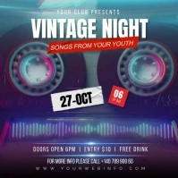 vintage night Publicação no Instagram template