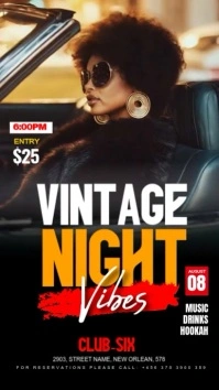 Vintage night vibes party Historia de Instagram template