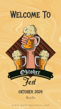 vintage oktober fest poster Historia de Instagram template