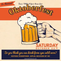 Vintage Oktoberfest Event Invitation Square Ad Template