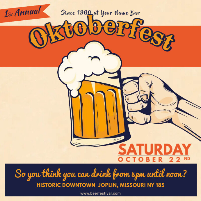 Vintage Oktoberfest Event Invitation Square Ad Template Iphosti le-Instagram