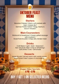 Vintage Oktoberfest Food Menu A3 template