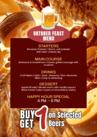 Vintage Oktoberfest Food Menu A6 template