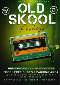 Vintage Old Skool Friday A4 template