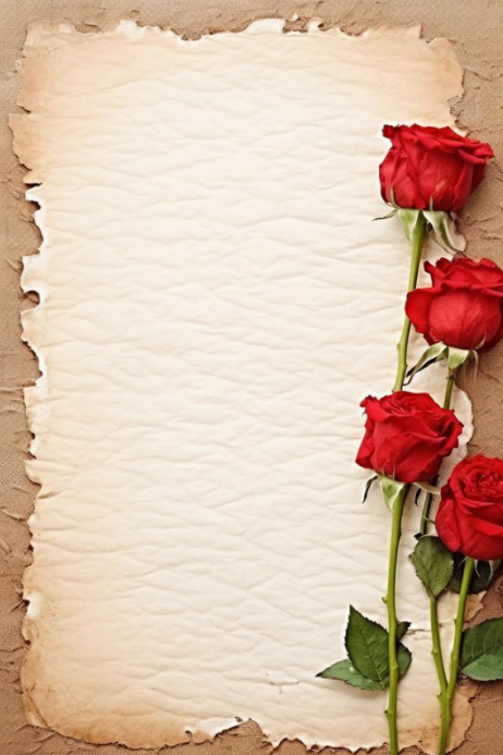 Vintage paper with Red roses Template | PosterMyWall