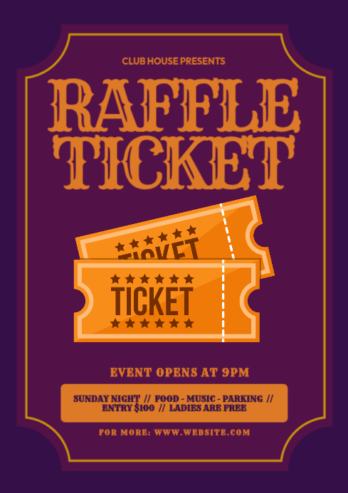 Traditional Raffle Tickets Vintage Raffle Ticket A4 Template | PosterMyWall