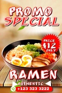 Vintage Ramen Special Promo Deal โปสเตอร์ template