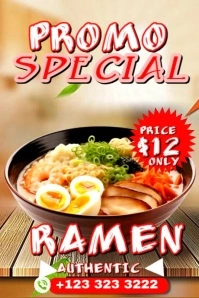 Vintage Ramen Special Promo Deal Poster template