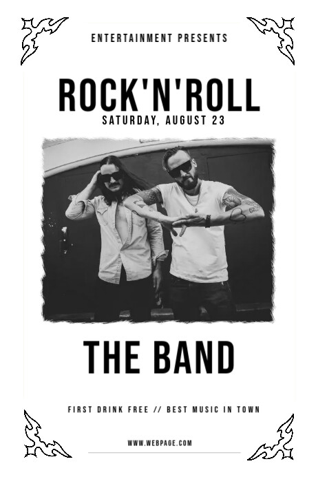 Vintage Rock'n'roll Flyer Template Plakat