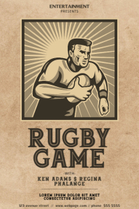Vintage Rugby Game Flyer Template Postermywall