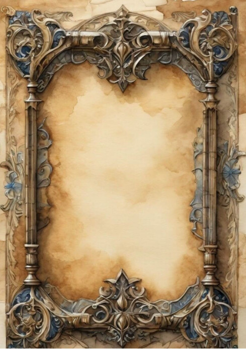 Vintage Scroll With Decorative Frame A4 template