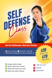 Vintage Self Defense Class  Poster template