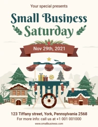 Vintage small business Saturday flyer Pamflet (VSA Brief) template