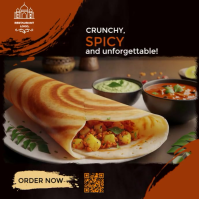 Vintage Spicy & Irresistible Dosa Ad – Perfect For Social Media Promotions Instagram Post template