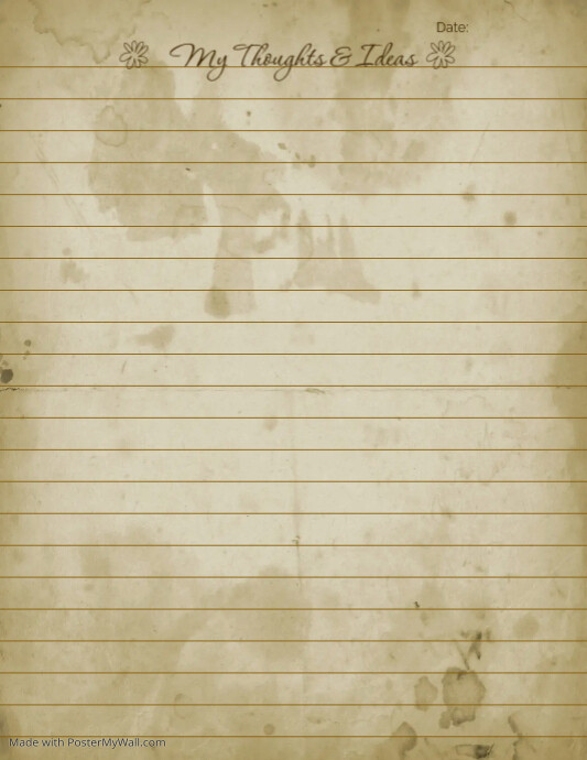 Copy of Vintage style Lined Paper for creative writing | PosterMyWall