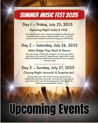 Vintage Summer Music Festival Event Instagram Portrait template