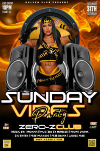Vintage Sunday Vibes Party Poster template