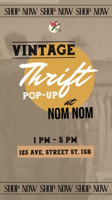 Vintage Thrift Popup Announcement Story Reel Instagram template