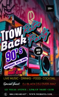 Vintage Throw Back 80's 90's Party Event Template Us Legal Umthetho we-US
