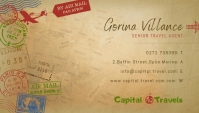 Vintage travel agent business card Ikhadi Lebhizinisi template