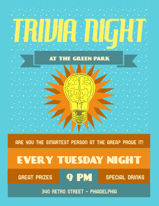 Trivia Question Flyer Create Trivia Night Flyers For Free | PosterMyWall