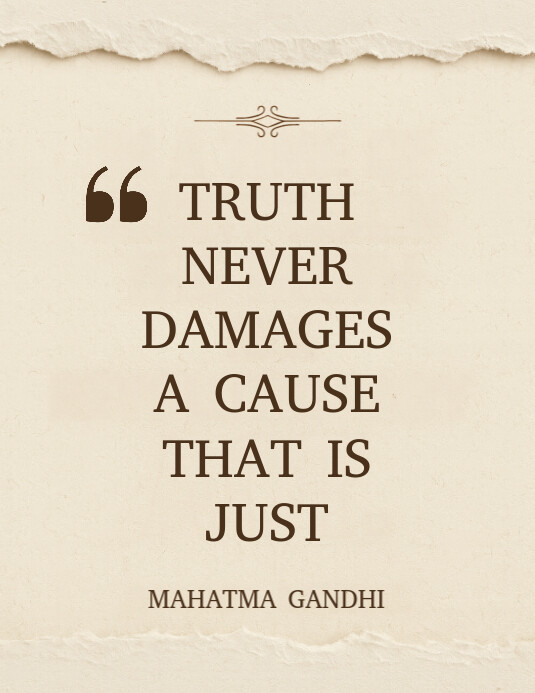 Vintage Truth And Justice: A Quote By Mahatma Gandhi To Inspire Integrity Flyer (us Letter) Pamflet (VSA Brief) template