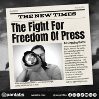 Vintage Typographic Editable Newspaper Freedom of Press Awareness Instagram Video Post template