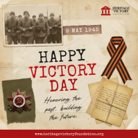 Yellow Victory Day Celebration Square Template