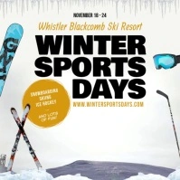 Vintage Winter Sports Advertisement Square Vi template