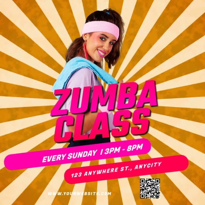 Vintage Zumba Classes Pos Instagram template