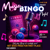 Viola Neon music Bingo Night Post Instagram Video template